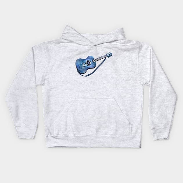 Blue guitar Kids Hoodie by CleanRain3675